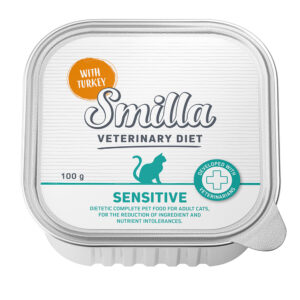 14 + 2 gratis! 16 x 100 g Smilla Veterinary Diet - Veterinary Diet Sensitive Pute