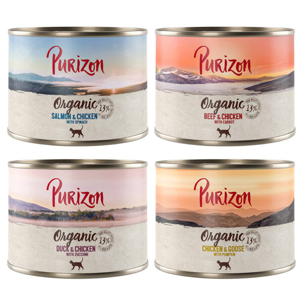 Purizon Organic 6 x 200 g - Mixpakke 4 sorter