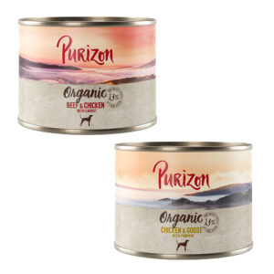 Purizon Organic 6 x 200 g - Blandet pakke: 3 x Kylling og gås