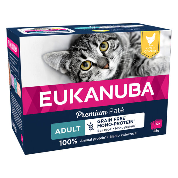 Økonomipakke Eukanuba kornfritt Adult 24 x 85 g - Kylling