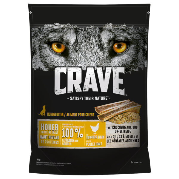 Crave kylling med beinmarg & urkorn - 1 kg