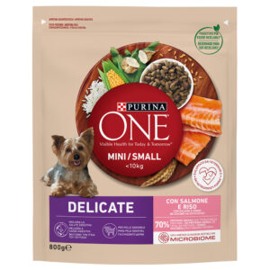 Purina ONE Mini Delicate laks og ris - Økonomipakke: 3 x 800 g