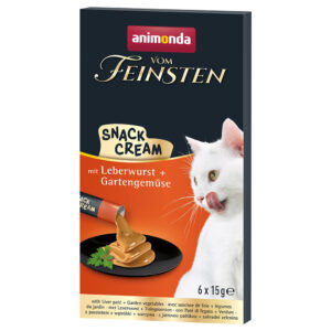 Animonda Vom Feinsten Adult Snack-Cream - 6 x 15 g leverpostei + grønnsaker