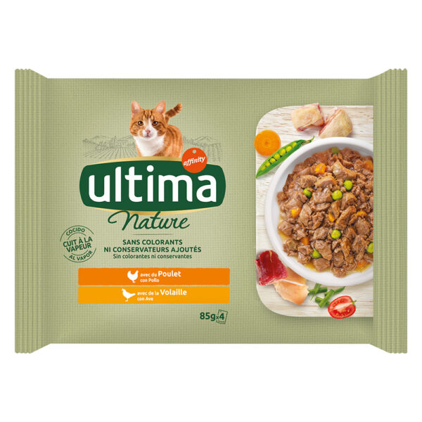 Ultima Cat Nature 4 x 85 g - Fjærkre