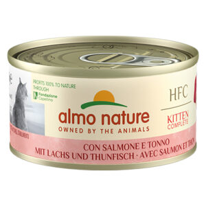 Almo Nature HFC Komplett kattunge 6 x 70 g - Laks med tunfisk