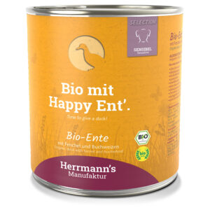 Herrmann's Meny Sensitive 24 x 400 g / 800 g - Bio-And mit Bio-Fennikel og Bio-Bokhvete