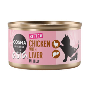 Cosma Asia Kitten in Jelly 6 x 85 g - Kylling med kyllinglever