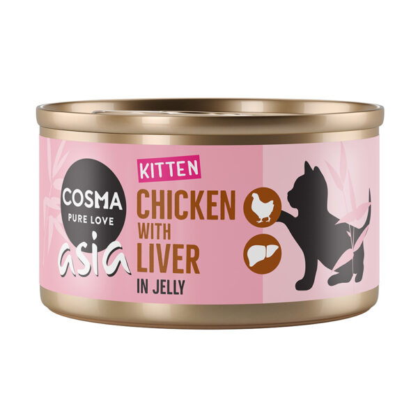 Cosma Asia Kitten in Jelly 6 x 85 g - Kylling med kyllinglever