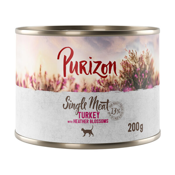 Purizon Single Meat 6 x 200 g - Kallkun med lyngblomster