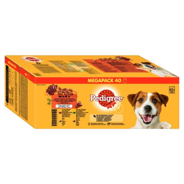 Pedigree Adult Porsjonsposer - Multipakke - 40 x 100 g (4 varianter i gele)