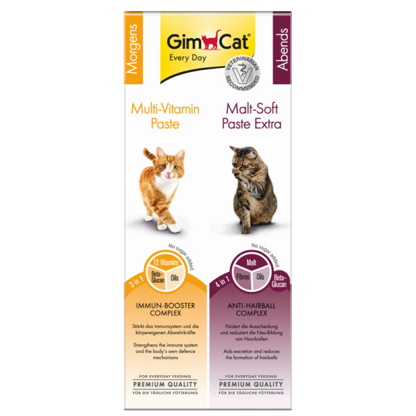 Blandet pakke: GimCat Multivitamin + Maltpostei 2 x 50 g