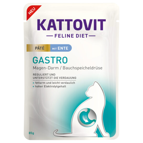 Økonomipakke Kattovit Gastro Paté 30 x 85 g - med and