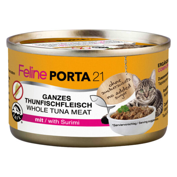 Feline Porta 21 kattemat - 6 x 90 g - Tunfisk med surimi