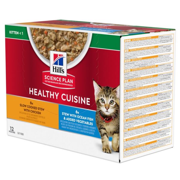 Hill's Science Plan Kitten Healthy Cuisine med kylling og saltvannsfisk - 48 x 80 g