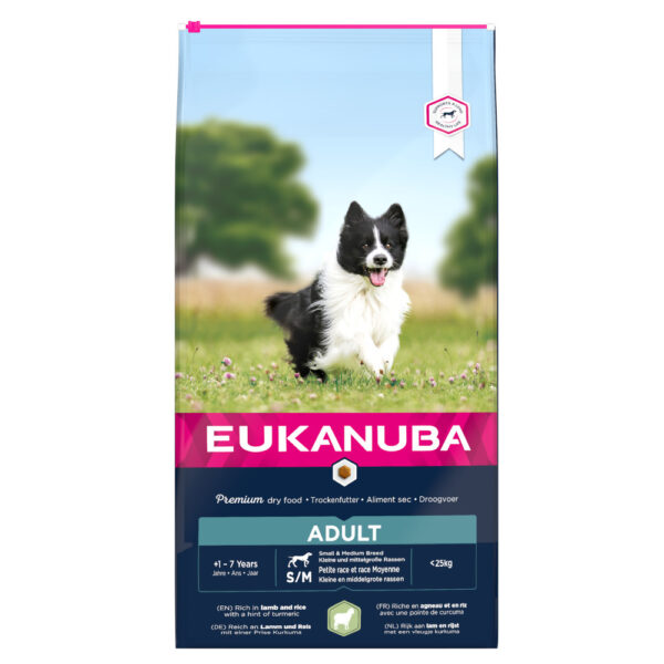 Eukanuba Adult Small & Medium Breed Lam & Ris - 12 kg