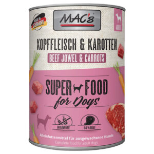 MAC's Dog Adult 24 x 800 g - Hodekjøtt & Gulrot