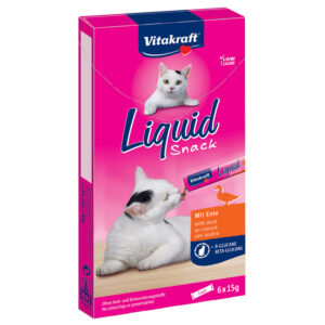 Vitakraft Cat Liquid-Snack - And & beta-glukaner - 6 x 15 g