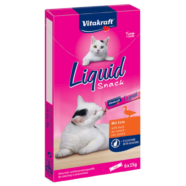 Vitakraft Cat Liquid-Snack - And & beta-glukaner - 6 x 15 g