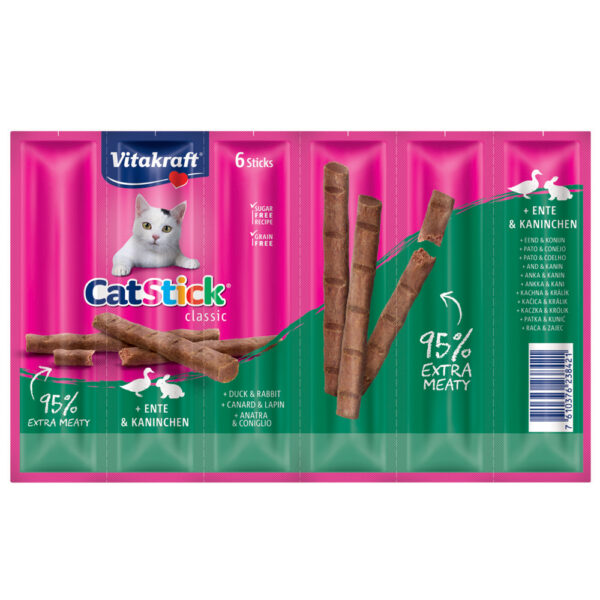 Vitakraft Cat Stick Classic Mini - And & kanin (6 x 6 g)