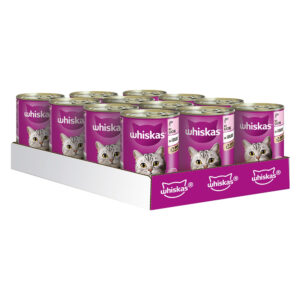 Whiskas 1 + Boks 12 x 400 g - 1 + Laks i gelè