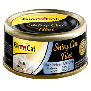 GimCat ShinyCat filèt 6 x 70 g - Tunfisk og ansjos