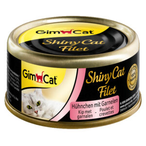 GimCat ShinyCat filèt 6 x 70 g - Kylling og reker