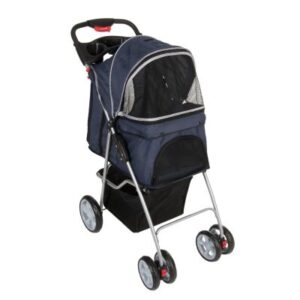 Sporty Pet Stroller - mørkeblå / lysegrå