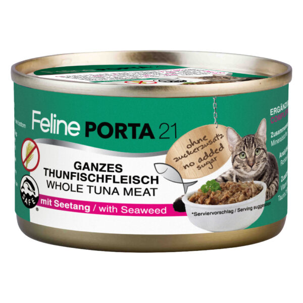 Feline Porta 21 kattefôr - 1 x 90 g - Tunfisk med sjøtang