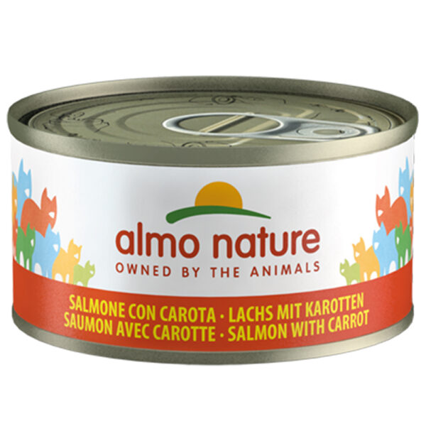 Almo Nature 6 x 70 g - Laks & Gulrøtter i gelè