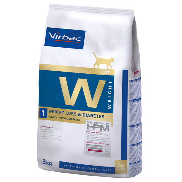 Virbac Veterinary HPM Vekttap og diabetes W1 for katt - 3 kg