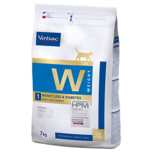 Virbac Veterinary HPM Vekttap og diabetes W1 for katt - Økonomipakke: 2 x 7 kg