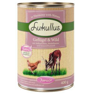 Lukullus Junior Fjærkre & Vilt (kornfri) - 6 x 400 g