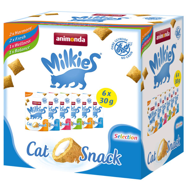 Mixed Pack Animonda Milkies sprø krokettputer - Økonomipakke: 18 x 30 g (4 Sorter)