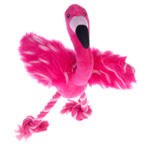 Hundeleketøy Flamingo med tau - 2 stk