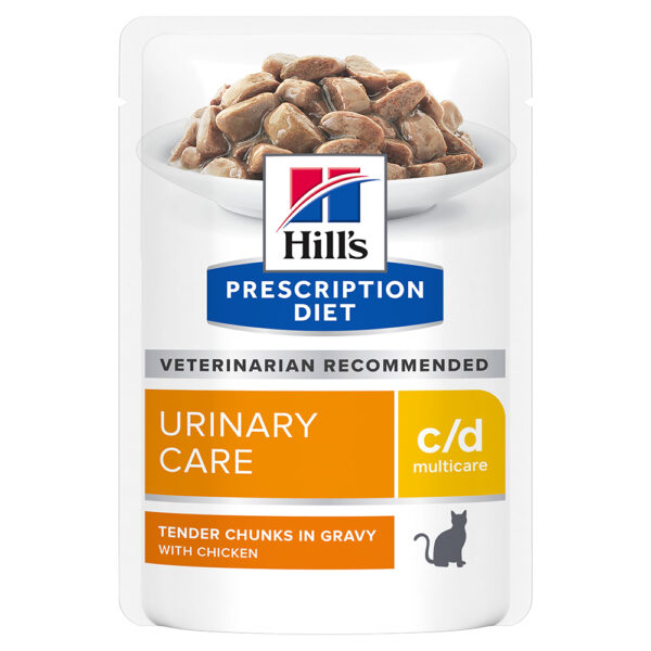 10 + 2 gratis! 12 x 85 g Hill's Prescription Diet - c/d Multicare Urinary Care kattefôr med kylling