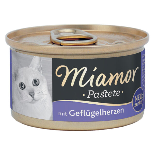 Miamor paté 12 x 85 g - Fjærkrehjerter