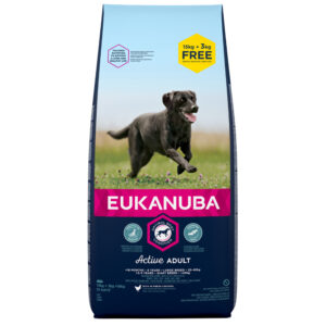 15 + 3 kg gratis! 18 kg Eukanuba Adult og Puppy store og mellomstore raser - Adult Large Breed Kylling