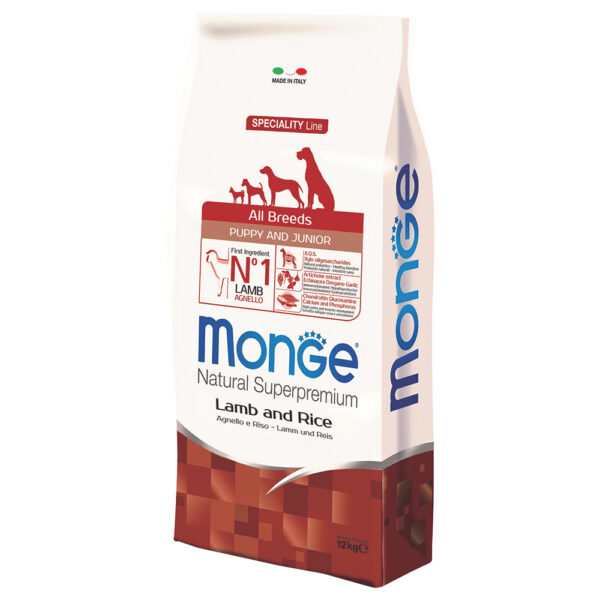 Monge Natural Superpremium All Breeds Puppy Lamb & Rice for alle raser - 12 kg