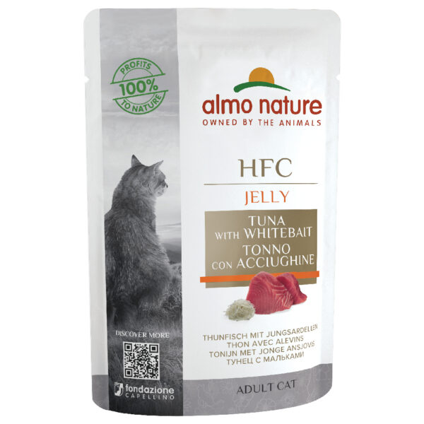 Almo Nature HFC Jelly Pouch 6 x 70 g - Tunfisk og hvit fisk