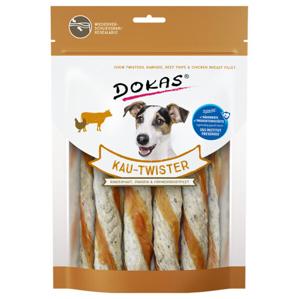 Dokas Tygge-Twister - 200 g Oksehud