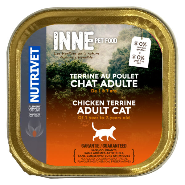 Nutrivet Inne Katt Terrine Adult 150 g - 10 x 150 g - Kylling