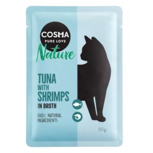 Økonomipakke: Cosma Nature poser 18 x 50 g - Tunfisk & Reker