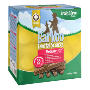 Barkoo Dental Snacks 28 / 56 Stk - KORNFRI Oppskrift - for mellomstore hunder 56 Stk (1