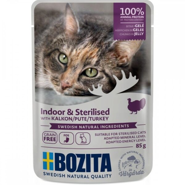 Bozita Indoor & Sterilised Kalkun i Gelé 85 g