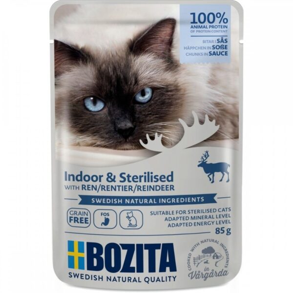 Bozita Indoor & Sterilised Reinsdyr i Saus 85 g