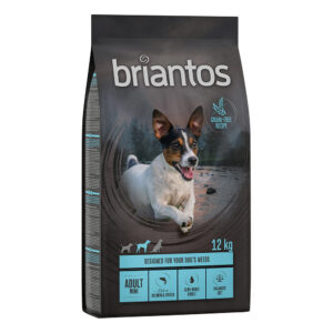 11 + 1 kg gratis! 12 kg Briantos kornfritt tørrfôr - Adult Mini Laks & Potet