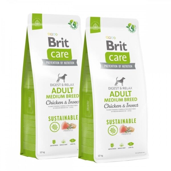 Brit Care Dog Adult Medium Breed Sustainable Chicken & Insect 2x12 kg