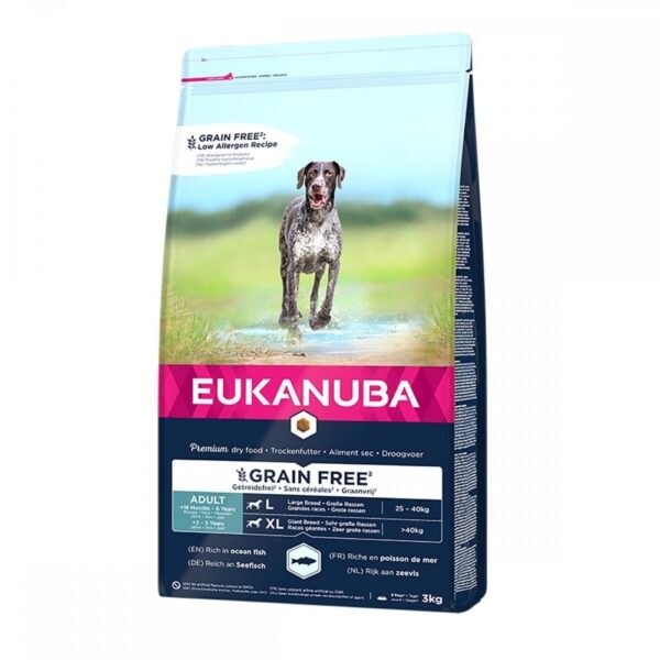 Eukanuba Dog Grain Free Adult Large & Extra Large Breed Ocean Fish (3 kg)