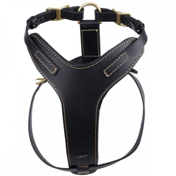 Feel Leather Sturdy Hundesele Lær Svart (L)