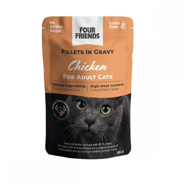 Four Friends Cat Adult Chicken in Gravy 85 g